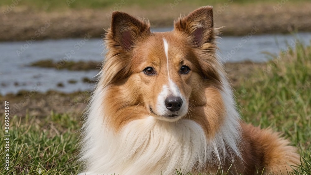 Graceful Shetland Sheepdog A Portrait in Monochrome Graceful Shetland Sheepdog A Portrait in Monochrome