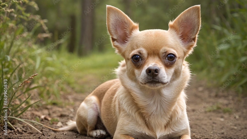 Adorable Chihuahua A Playful Companion in Shades of Tan and White