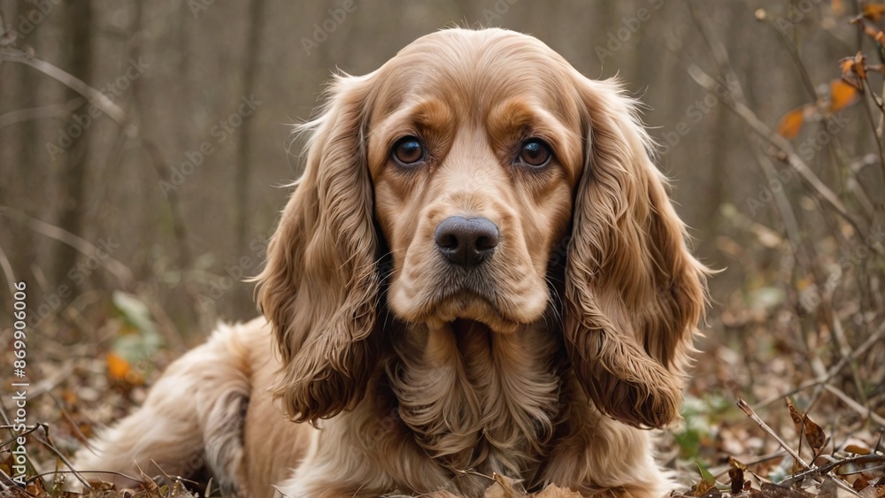 Graceful Cocker Spaniel in Monochrome Harmony