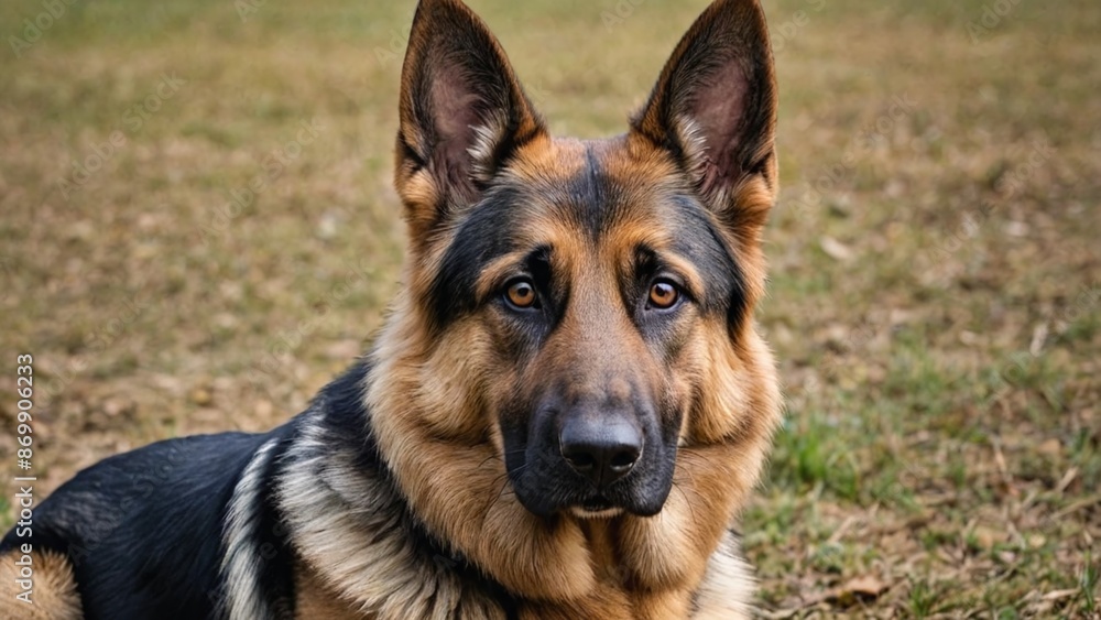 Graceful German Shepherd Majestic Canine in Monochrome Graceful German Shepherd Majestic Canine in Monochrome
