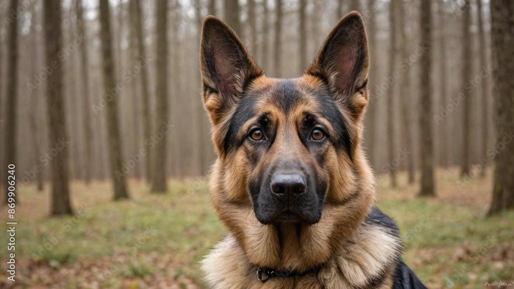 Graceful German Shepherd Majestic Canine in Monochrome Graceful German Shepherd Majestic Canine in Monochrome