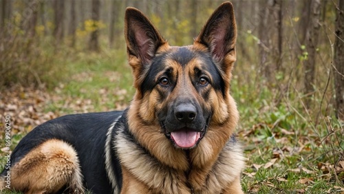 Graceful German Shepherd Majestic Canine in Monochrome