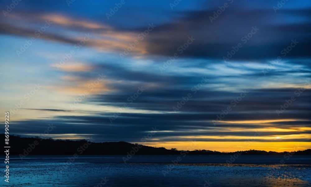 Obraz premium sunset over the river