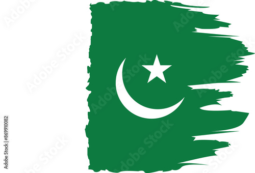 the zig zag border line flag of Pakistan for the independence day on 14 august in picture form