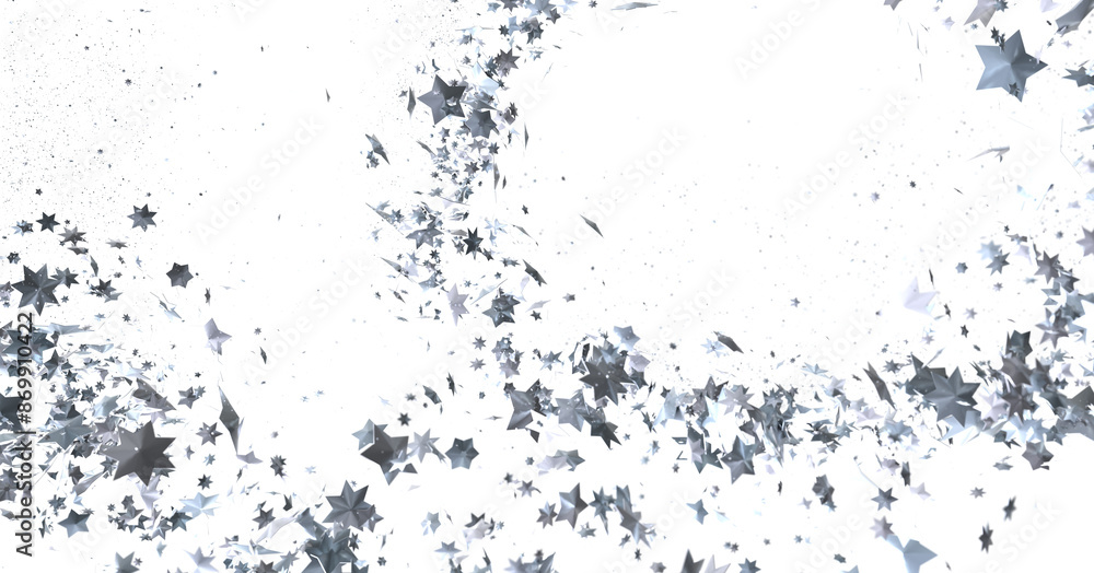 Obraz premium Starry Christmas Cascade: Radiant 3D Illustration Showcasing Falling Holiday Starlight Streams