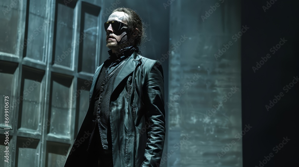 Naklejka premium A bass-baritone commanding the stage in an authoritative role in Don Giovanni