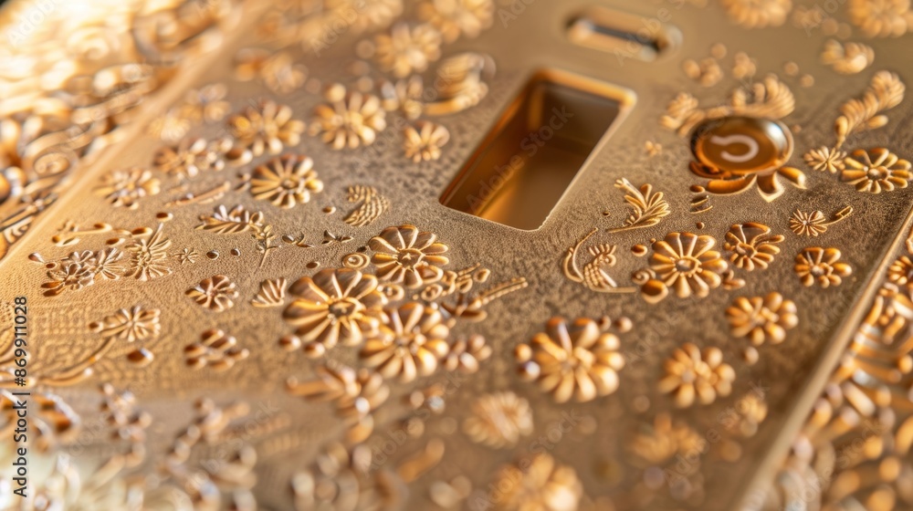An intricate design of a smart light switch featuring intricate patterns and a textured surface. An intricate design of a smart light switch featuring intricate patterns and a textured surface.