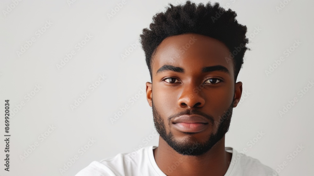 Fototapeta premium Natural Beauty in Focus: African American Male Portrait
