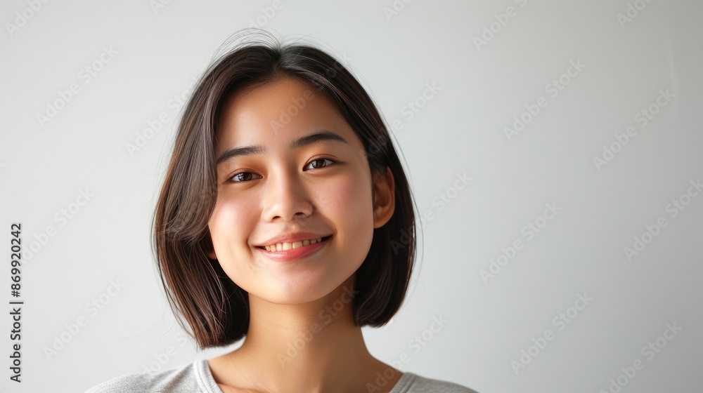 Asian Female Portrait with Soft Smile and Natural Beauty Asian Female Portrait with Soft Smile and Natural Beauty