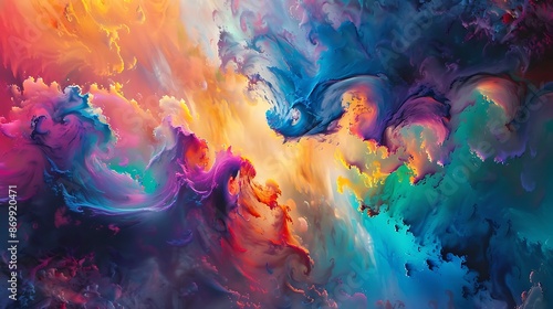 The canvas comes alive with a burst of color, as liquid joy explodes into a kaleidoscope of vibrant hues, inviting the imagination to embark on a journey of creativity.