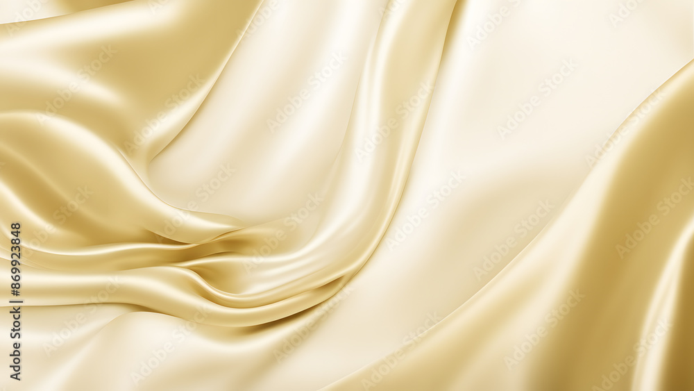 Fototapeta premium A gold colored fabric with a pattern that is flowing
