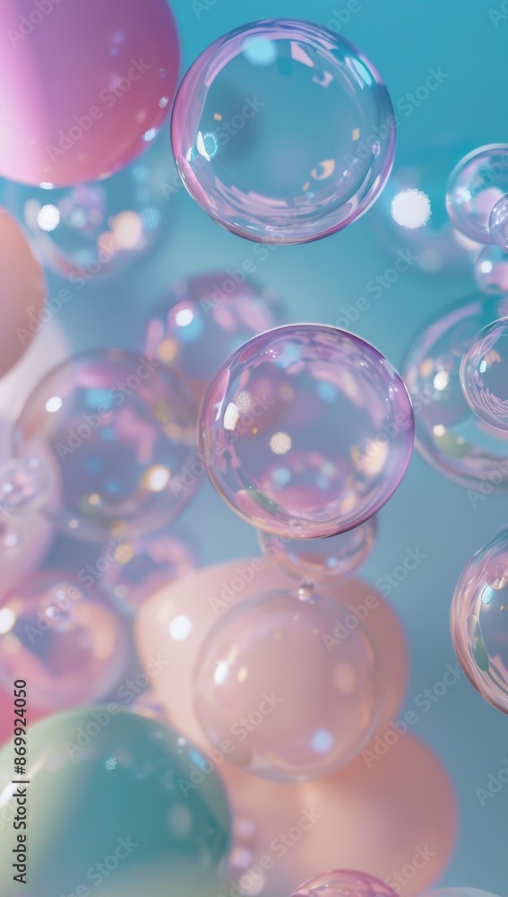 Pastel colored bubbles in soft focus creating a dreamy, ethereal background Pastel colored bubbles in soft focus creating a dreamy, ethereal background