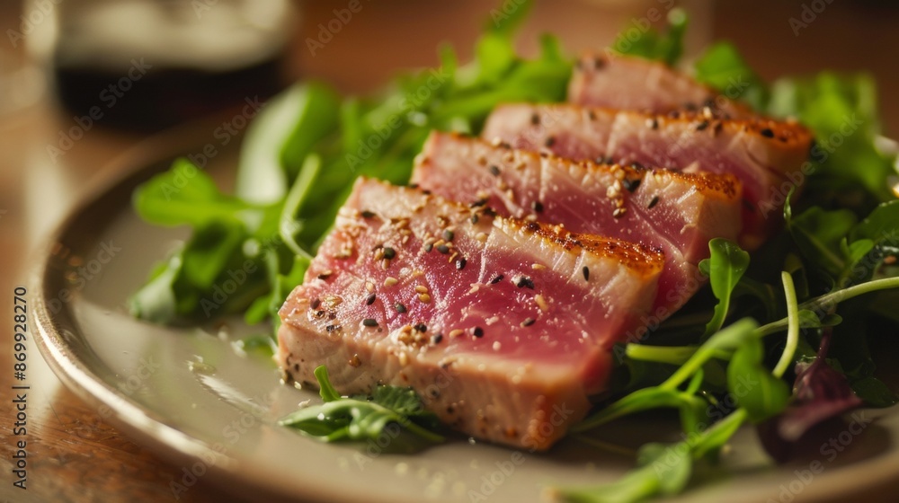 Seared Tuna Salad With Sesame Seeds and Greens Seared Tuna Salad With Sesame Seeds and Greens