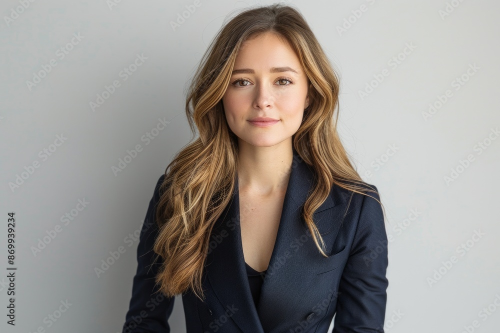 confident woman in a stylish suit strikes a pose, exuding power and sophistication. confident woman in a stylish suit strikes a pose, exuding power and sophistication.