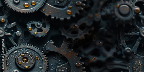 Wallpaper Mural Different sizes of gears forming an industrial pattern (tile) Torontodigital.ca