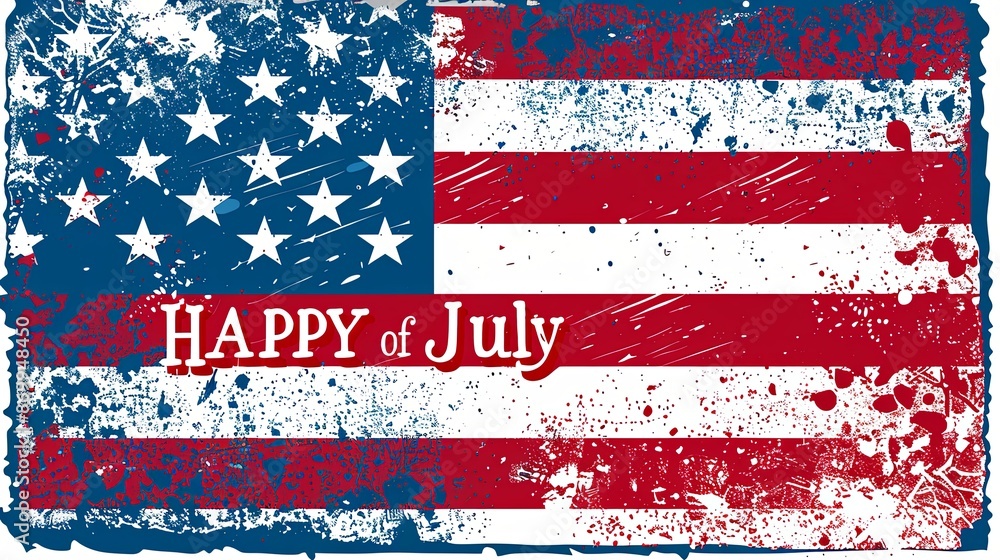 Distressed American Flag With Text Greeting Distressed American Flag With Text Greeting