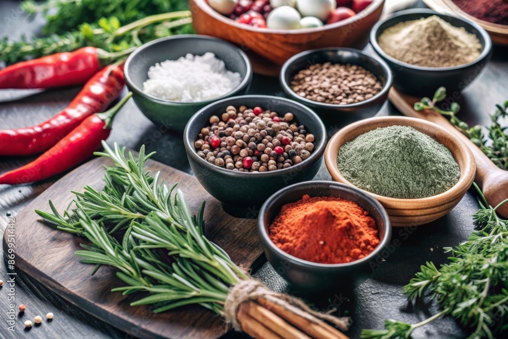 Homegrown herbs and spices: A collection of fresh herbs and spices grown at home, illustrating organic culinary ingredients Homegrown herbs and spices: A collection of fresh herbs and spices grown at home, illustrating organic culinary ingredients