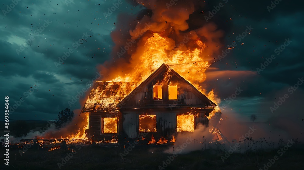 a house on fire, fire in the house a house on fire, fire in the house