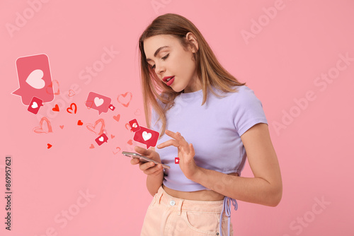 Young beautiful woman with ...
