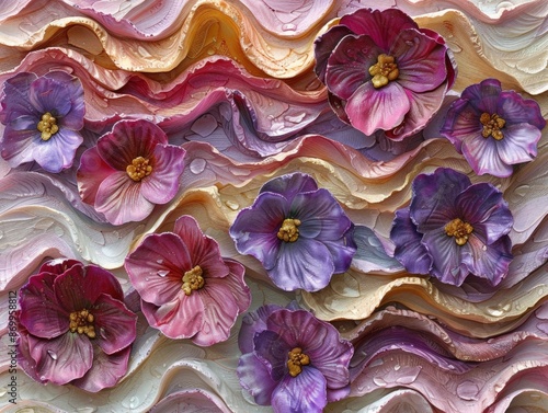 Colorful floral art with vibrant textures