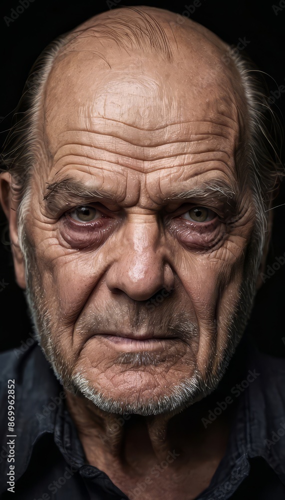 portrait of a senior man, old male face portrait of a senior man, old male face