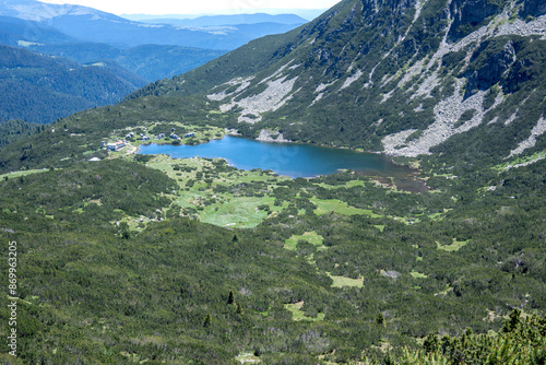 Landscape of Rila mountain near Granchar Lake, Bulgaria photo