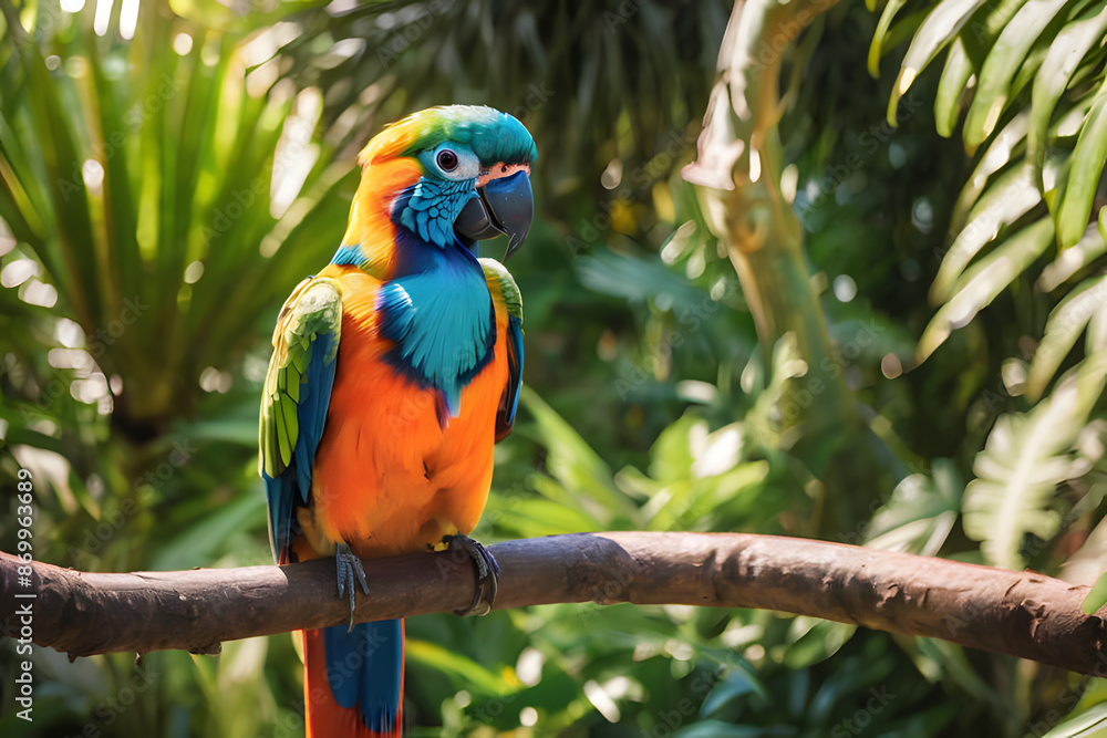 Obraz premium Exotic bird in a tropical garden
