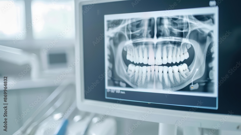 A hightech dental imaging system that creates detailed 3D models of a patients teeth, allowing for precise and personalized treatment plans, with copy space high tech A hightech dental imaging system that creates detailed 3D models of a patients teeth, allowing for precise and personalized treatment plans, with copy space high tech