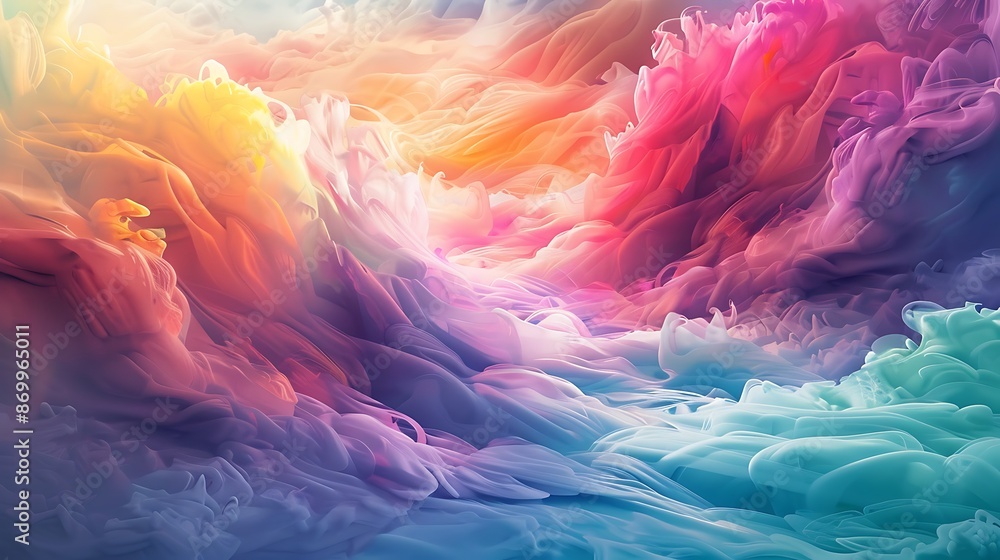 Vivid spectrum of colors merging and flowing in harmony, painting the canvas with its melodic vibrancy in a breathtaking HD image. Vivid spectrum of colors merging and flowing in harmony, painting the canvas with its melodic vibrancy in a breathtaking HD image.