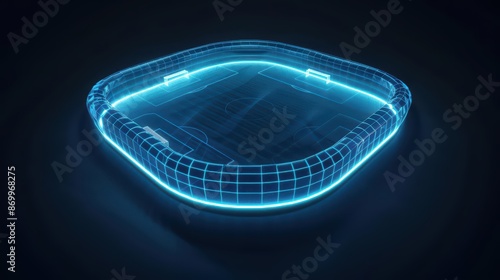 Enchanted soccer stadiums with AIcontrolled holographic barriers create a dynamic and supernatural playing field that changes shape and conditions based on the games progress photo