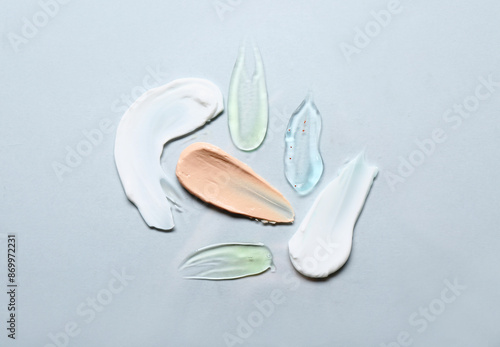 Samples of cosmetic cream w...