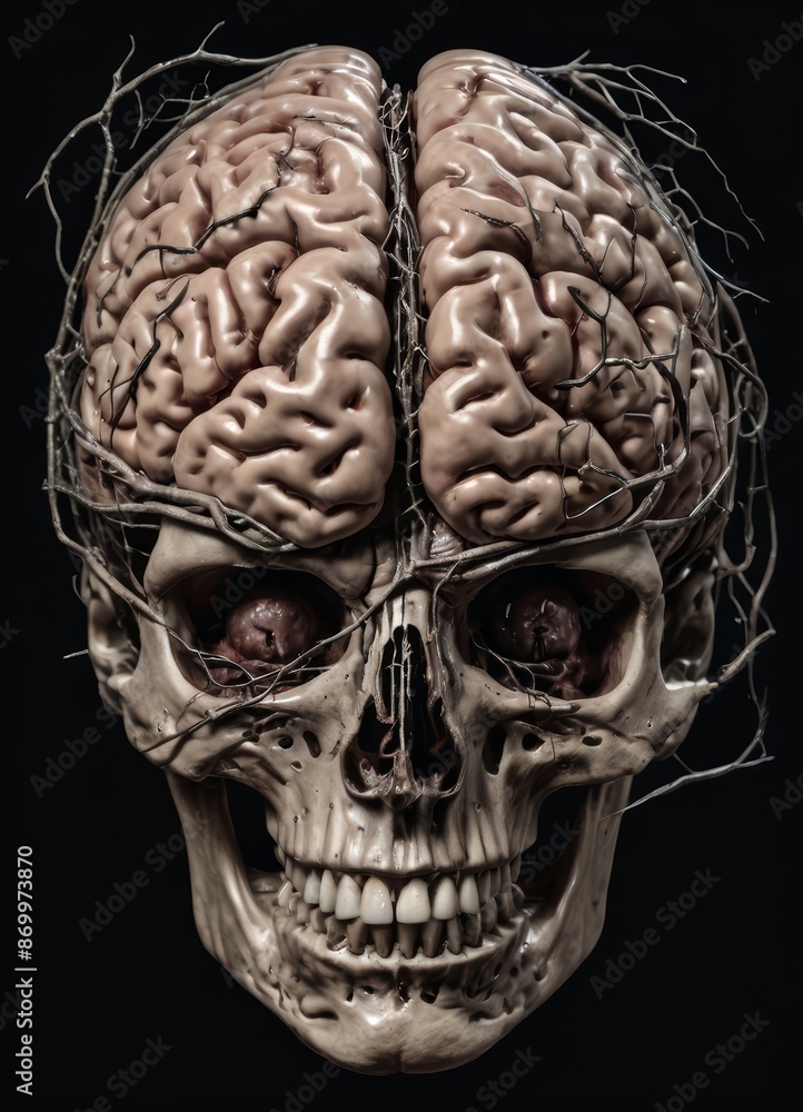 skull with a brain skull with a brain