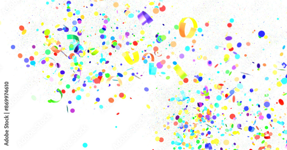Multicolored confetti on white Multicolored confetti on white