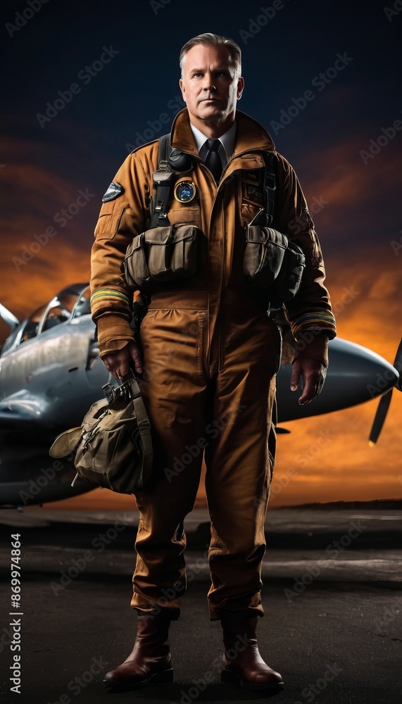 portrait of a pilot, captain in uniform portrait of a pilot, captain in uniform