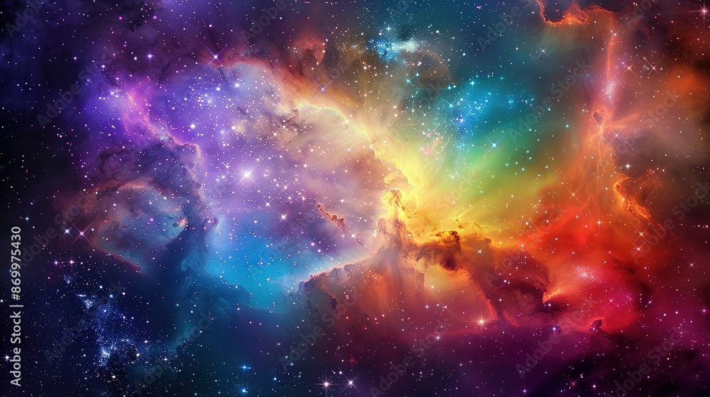 Cosmic Nebula with Vibrant Colors Cosmic Nebula with Vibrant Colors