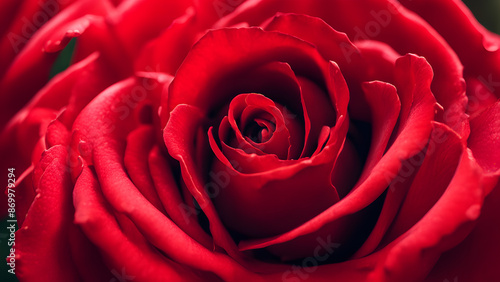 Wallpaper Mural A close up of a red rose with a droplet of water on it Torontodigital.ca