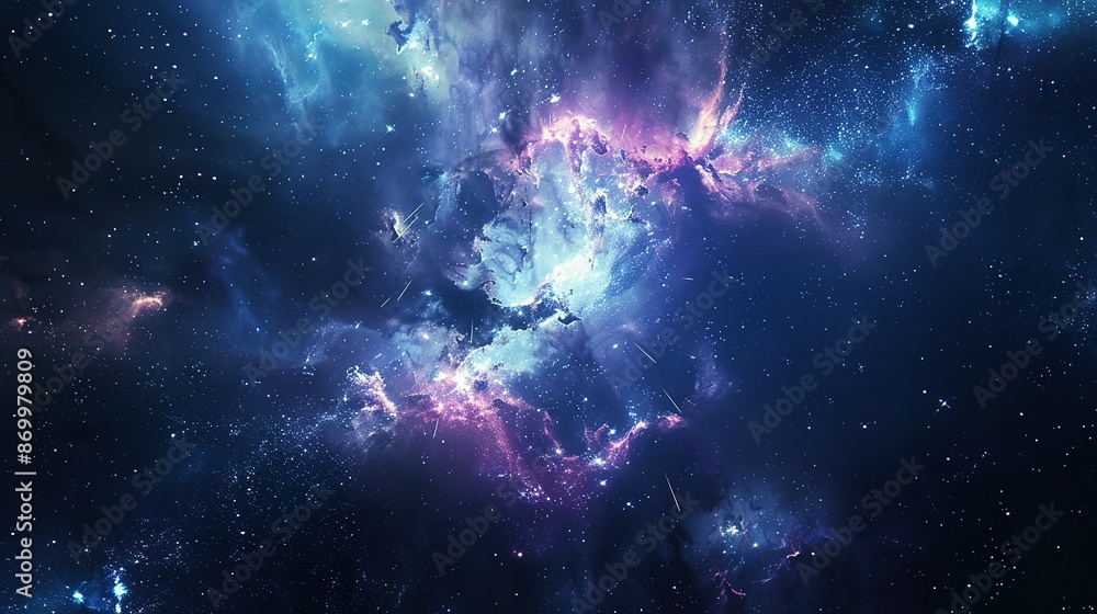 Cosmic Nebula with Glowing Stars and Dust Cosmic Nebula with Glowing Stars and Dust
