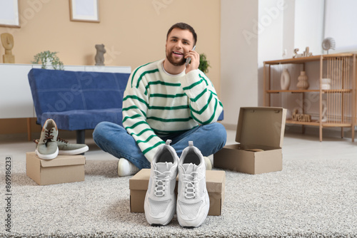 Stylish shoes and young man...