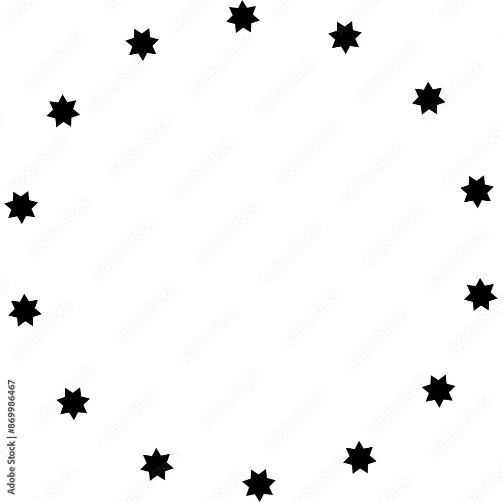 Fototapeta premium Stars circle round frame icon. Design element