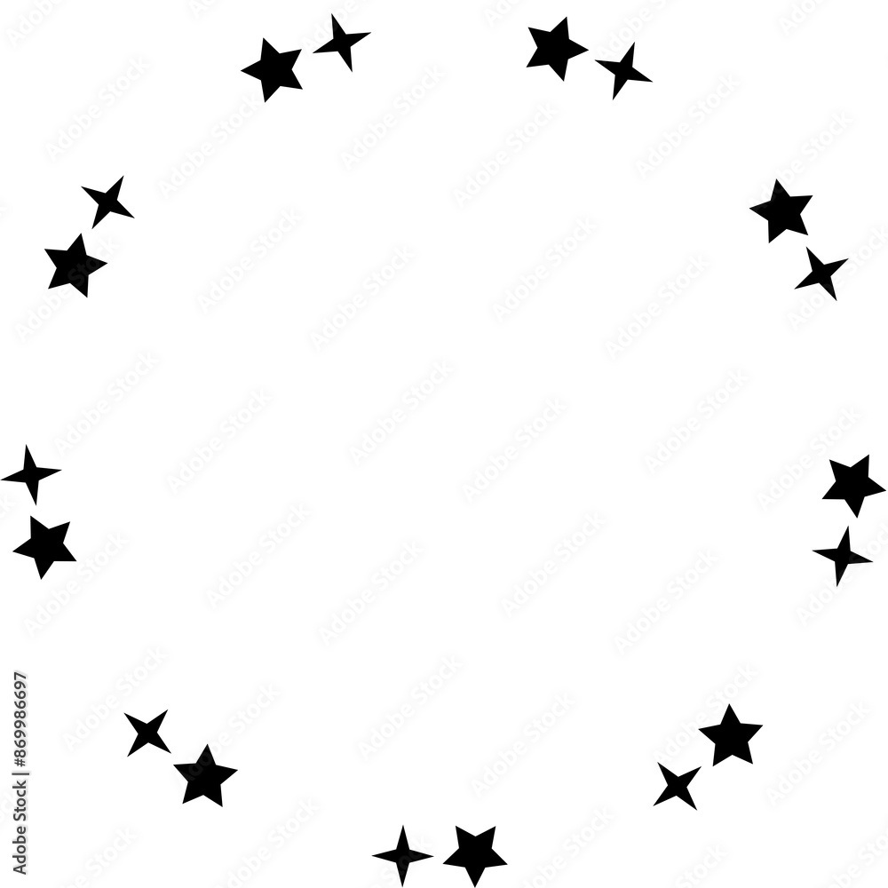 Fototapeta premium Stars circle round frame icon. Design element