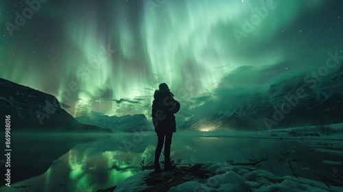 Aurora borealis - a breathtaking natural phenomenon, illuminating the night sky with vibrant colors and ethereal light, captivating viewers and inspiring awe with its celestial beauty.