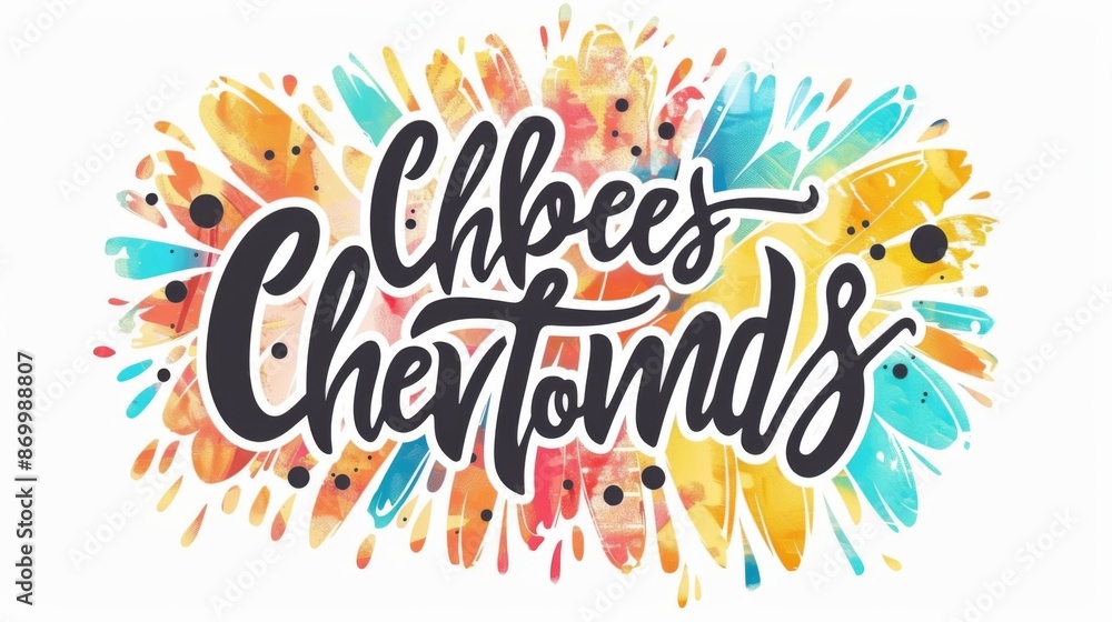 An energetic, colorful design featuring playful brush strokes in blue, yellow, and orange with whimsically styled 'Choes Chentonds' text, surrounded by paint splatters. An energetic, colorful design featuring playful brush strokes in blue, yellow, and orange with whimsically styled 'Choes Chentonds' text, surrounded by paint splatters.