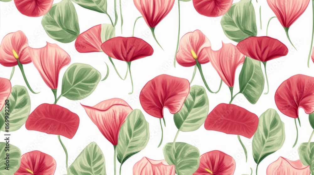 This backdrop with a pattern of beautiful, red-coloured, green-leaved Anthurium flowers creates a warm and inviting atmosphere, adding a touch of beauty that brings the space to life. This backdrop with a pattern of beautiful, red-coloured, green-leaved Anthurium flowers creates a warm and inviting atmosphere, adding a touch of beauty that brings the space to life.