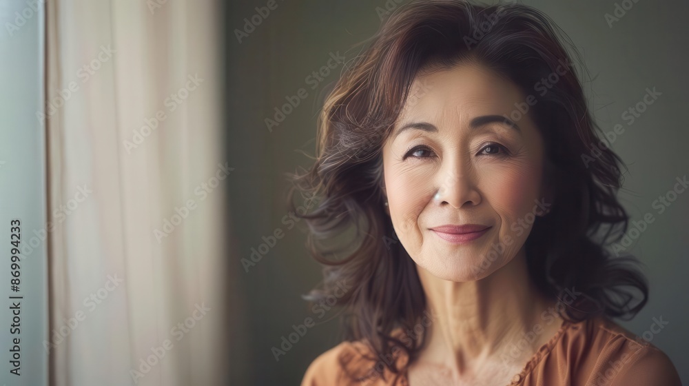 portrait of graceful middleaged asian woman soft natural lighting gentle smile wisdom in eyes minimal makeup elegant attire timeless beauty serene expression cultural grace portrait of graceful middleaged asian woman soft natural lighting gentle smile wisdom in eyes minimal makeup elegant attire timeless beauty serene expression cultural grace
