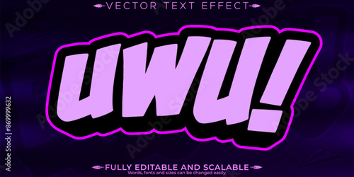 Editable text effect, editable emote icon and trendy customizable font style