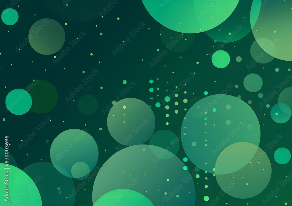 Simple green background with dots and circles Simple green background with dots and circles