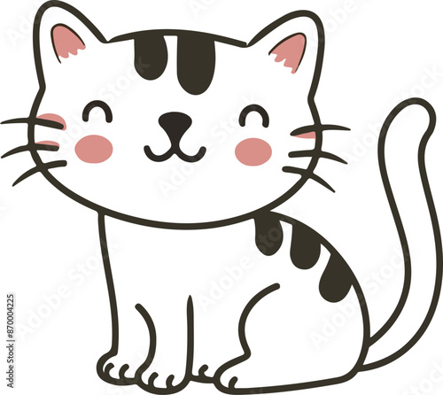 Cute cat vector art illustration with white background 