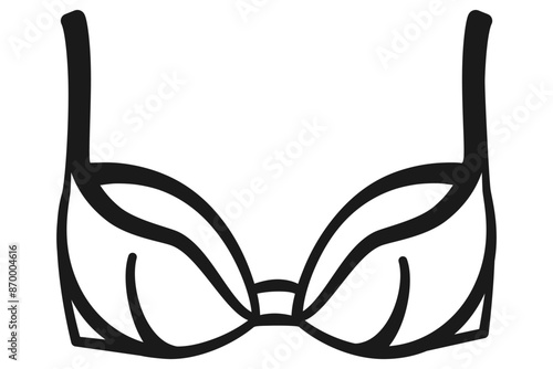 Line art drawing of an underwire bra in vector
