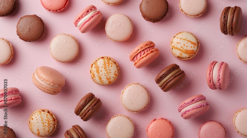 Many macaron on light background or dessert cake macaron. Many macaron on light background or dessert cake macaron.