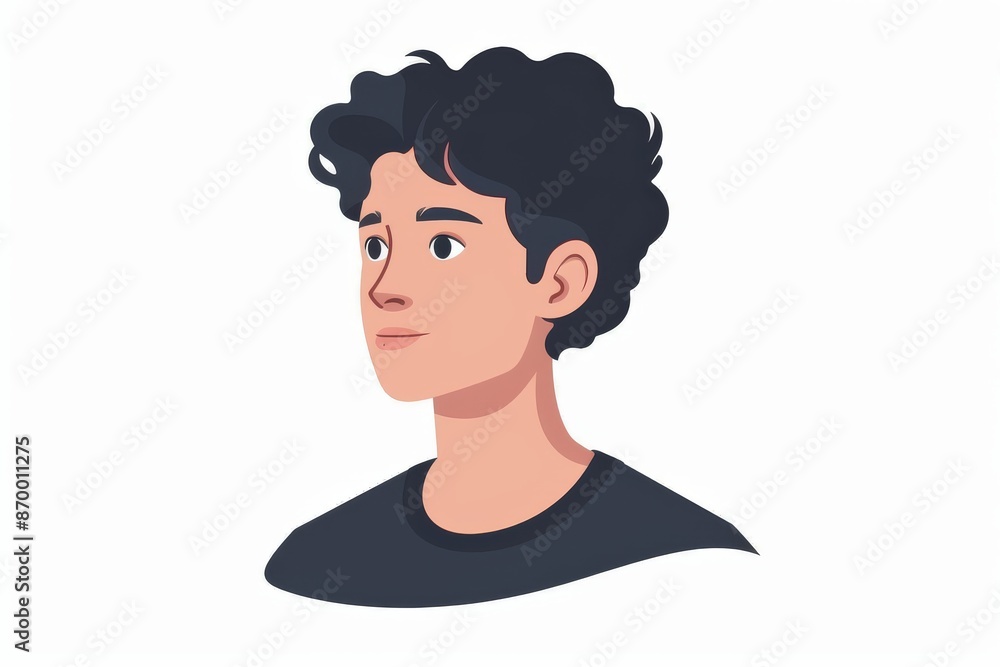 Vector illustration of a young man in profile symbolizing modern design and simplicity Vector illustration of a young man in profile symbolizing modern design and simplicity